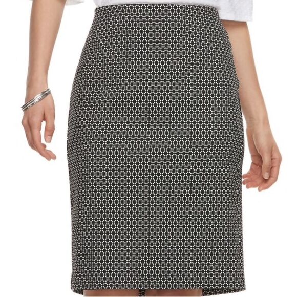 ELLE XXL Black White Pull On Stretch Pencil Skirt - Picture 11 of 11